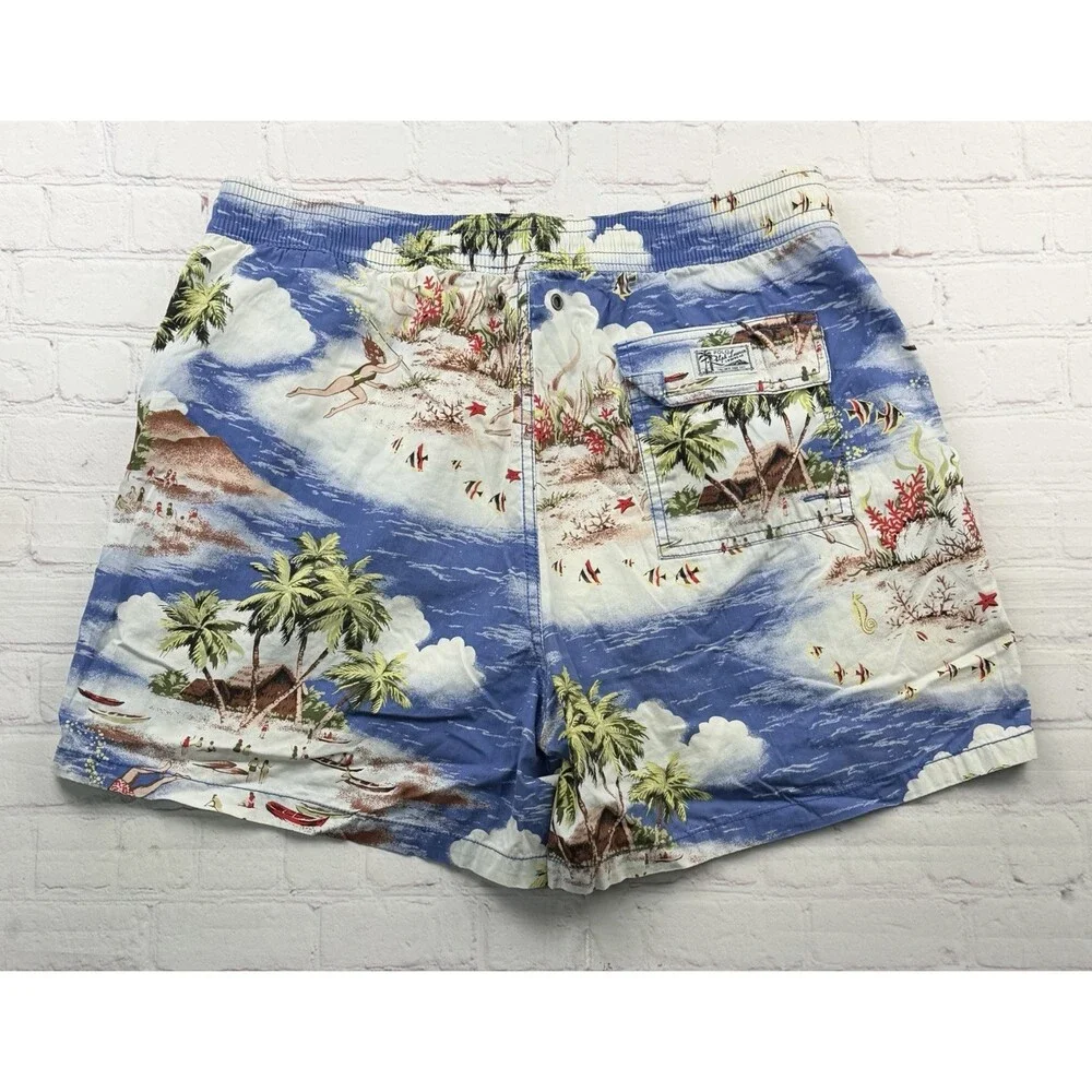 VTG 90s Ralph Lauren Swim Trunks Shorts XLPolo Sport Spear Fishing Diving Island